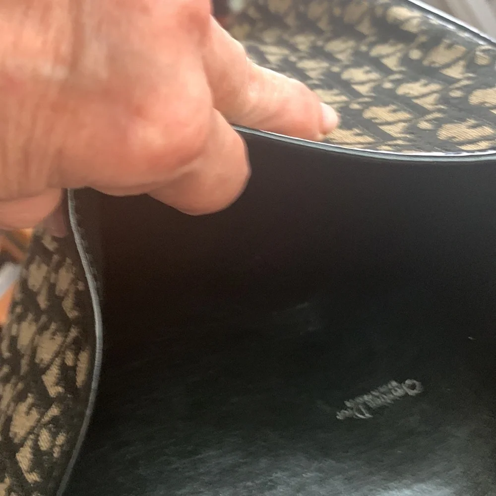 Vintage Christian Dior Trotter Canvas Leather Trim Shoulder Bag. Made in France - Picture 5 of 8